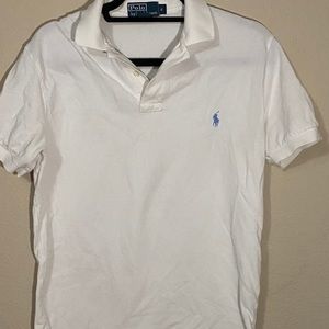 Men’s size small white shirt, blue pony-Polo shirt